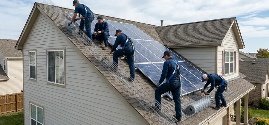 Pigeon Wire for Solar Panels in North Fort Myers